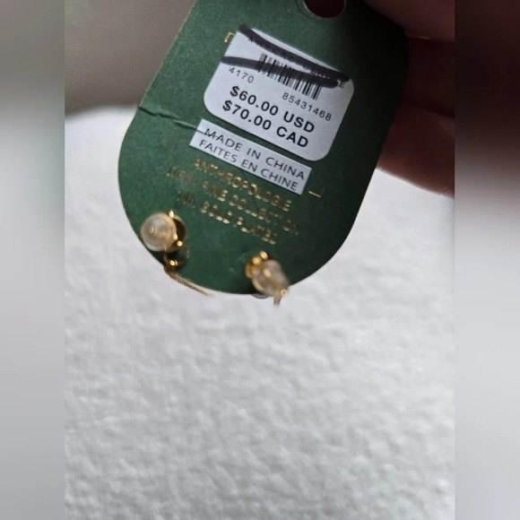 Anthropologie, Pearl and Crystal Chain Drop Earrings - NWT! - Picture 8 of 8